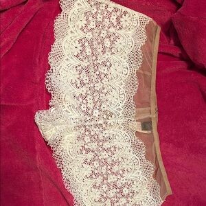 Victoria's Secret Lace Bandeau in White and Tan